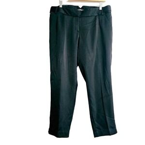 Express Ankle Tapered Dress Pants size 12 petite pleated front sateen feel black